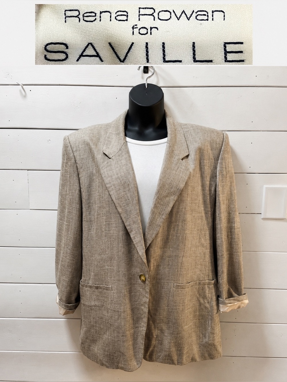 RENA ROWAN for SAVILLE Beige Vintage Blazer Size 16W